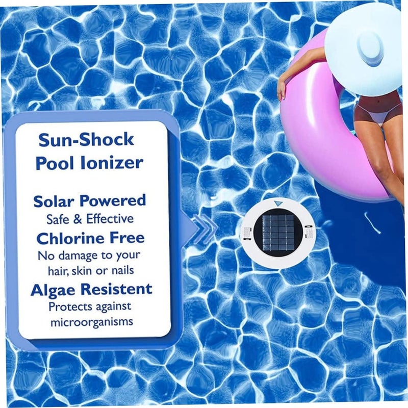 woobles Swimming Pool Water Purifier, Solar Pool Ionizer with Cleaning Brush, Copper Silver Ion Cleaner, Pool Clarifier Tool Set for Outdoor Indoor Swimming Pools - Image 5